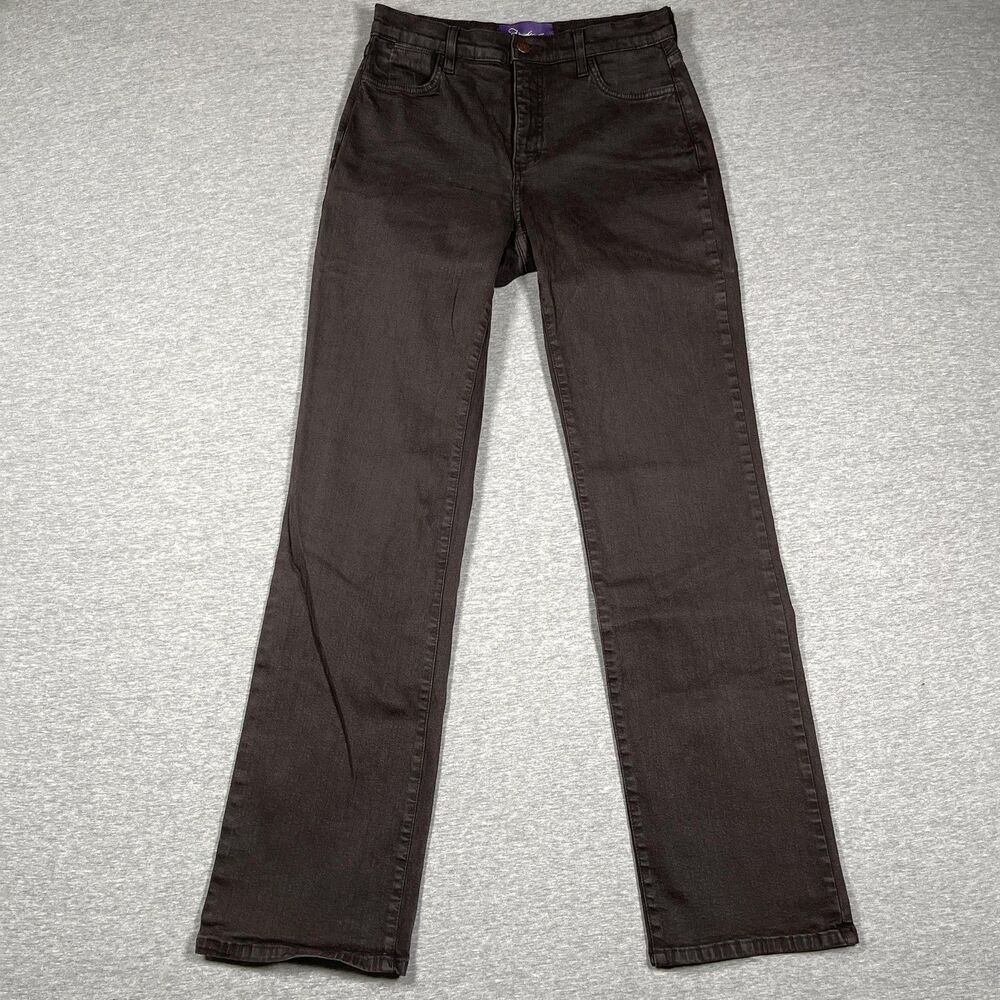 Not Your Daughter's Jeans Womens 4 Brown/Black Straight Slim Mid Rise Studded